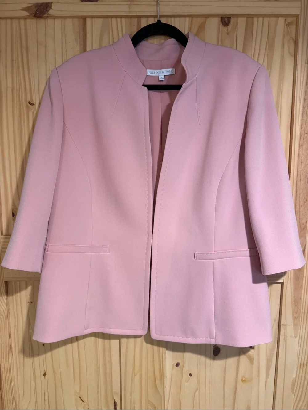 Preston & York Pink Collarless Blazer and Skirt Set Size 16